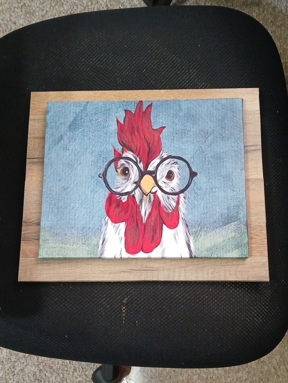 Whimsical Rooster Wall Art - Red, White, Blue